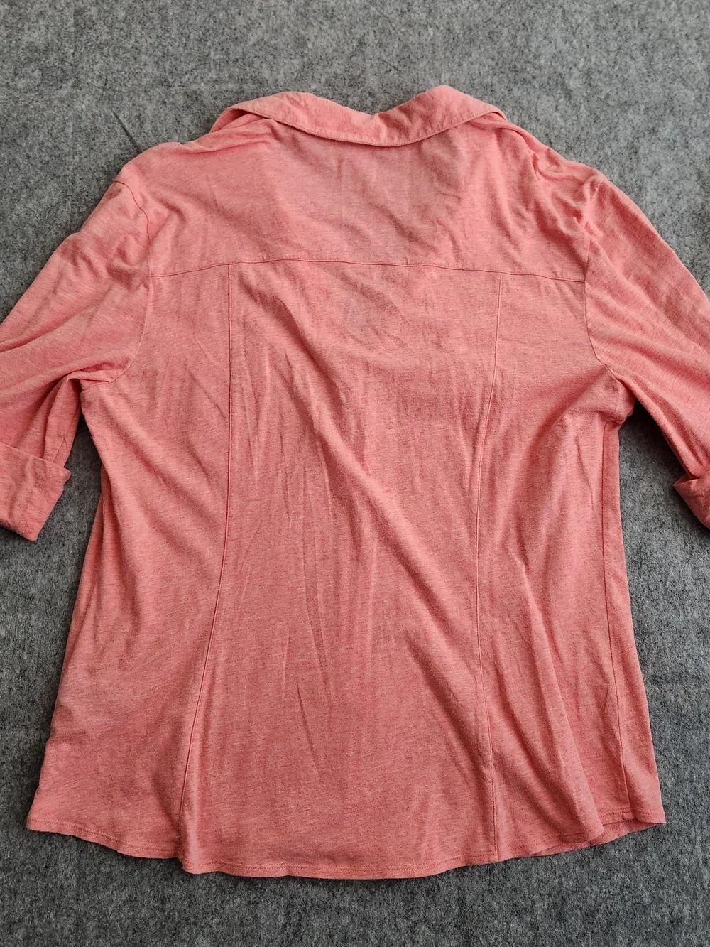 Lafayette 148 New York Roll Tap Top Women's XL Orange Button Front Comfort Soft - Picture 3 of 8